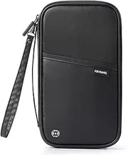 [GIOD] Passport Wallets, RFID Travel Wallet and Passport Holder, Family Passport Holder with Hand Strap, Multifunctional Passport Bag, Credit Card Wallet, Travel Document Storage Bag (Black)