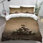 Bedding Set Kids Girls Boys Green Jungle Duvet Cover Double Size Skeleton