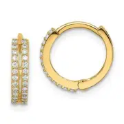*BRAND NEW* 14k Yellow Gold Children's Madi K CZ Hinged Hoop Earrings
