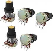Aexit 5Pcs (Potentiometer) B100K 100K Ohm 3 Terminals Rotary Audio B Type (77ry39qf753) Potentiometer Pot