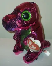 Ty FLIPPABLES STOMPY the Dinosaur Changing Sequins Beanie Boos 6" NEW Plush Toy