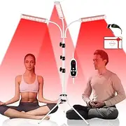 Beautiebeam Red Light Therapy Lamp for Face- Facial and Body Treatment with Adjustable Height Stand, Alleviate Muscle Soreness, Skin Vitality,3head-w