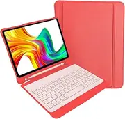 Laser Protective Wireless Keyboard Case for Apple iPad 10th Gen. 10.9 inch, Bluetooth, Detachable and Stand Folio, Durable, Pencil Holder, Shortcuts, Watermelon