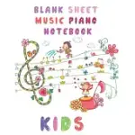 BLANK SHEET MUSIC PIANO NOTEBOOK KIDS: LEARN TO PLAY PIANO KIDS, LEARNING PIANO NOTES FOR BEGINNERS MUSIC GIFT FOR KIDS (3 STAVES ON PAGE 8.5X11, 100