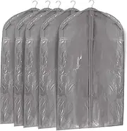 Amazon Basics Fabric Garment Bags, Grey - 5-Pack