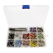 360 Sets 6mm Multi-Color Grommets Eyelet with 3xHole Punch Tool Storage Case