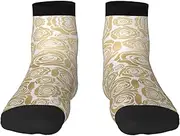 [JBYJBX] Many Golden Flowers Print Adult Socks Womens Mens Workout Thermal Cozy All-Season Gift Holiday Articles Use