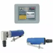 Two Air Die Grinders Angle Straight and 8 Piece Carbide Rotary Burr Tool Set