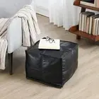 Handmade Vintage Pouffe Leather Footstool Moroccan Ottoman Unstuffed