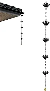 Rain Catcher Chain - Copper Rain Chain, Lottus Rain Catcher Chain | Home Decor Lottus Flower Gutter Rain Catcher, Functional & Decorative Replacement Gutter Rainwater Diverter for Garden Yard Patio