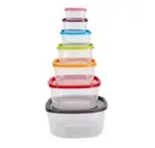 7 Pack Square Food Storage Containers Microwave Freezer and Dishwasher Safe