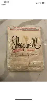 vintage SLEEPWELL TWO BEIGE PILLOW CASES