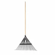 Outdoor Garden Metal Leaf Rake 24 Teeth Lawn Grass Cleaning Tool