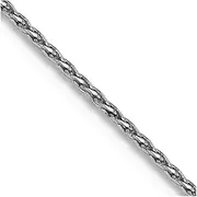 [JewelryWeb] 14ct White Gold Solid Lobster Claw Closure 1.0mm Round Sparkle Cut Wheat Chain Necklace Jewelry Gifts for Women - Length Options: 36 41 46 51 56 61 76