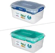 [Sistema] To Go Stax Food Storage Containers | Airtight Containers With Tray | Leakproof Seal | Easy Locking Clips | BPA-Free