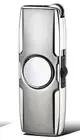 FIDGET SPINNER Twin Flame Jet Torch Lighter Windproof Cigar Refillable SILVER