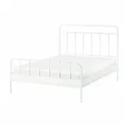 STJÄRNÖ bed frame, white/Luröy, Queen