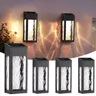 Metal Solar Fence Lights, 4 Pack Solar Post Accent Light Outdoor Waterproof, ...