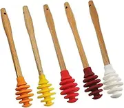 5Pcs Silicone Honey Stirring Spoons Non Stick Syrup Dippers for Honey Pot and Jar Versatile Honey Stir Sticks for Honey Syrup and Viscous Substances
