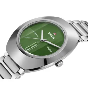 Rado 雷達表 DiaStar鑽星系列 創始型 碳化鈦金屬陶瓷紋飾機械錶-綠色38mm(R12160303 防水100米)