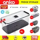 Stackable Kitchen Fridge Storage Container Organiser Clear Multi Use Storage