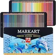 MARKART 72 Count Colored Pencils for Adult Coloring Books, Soft Core, Ideal for Drawing Blending Shading, Color Pencils Set Adults Kids Beginners in Tin Box