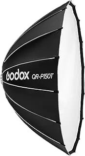 Kcolly QR-P150T 150cm/59in Quick Release Parabolic Softbox Professional Foldable Softbox with Standard Bowen Mount & Diffusers for Photography Studio Photography Portrait Live Stream