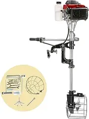 4 Stroke Outboard Motor 4 hp Outboard Boat Motors for Inflatable, Kayak, Dinghy, Canoe Small Boat, With Shade and Manual Reverse