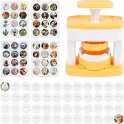 DIY Badge Maker Safe Interesting Easy Button Maker Machine with Pictures and Pins Installation-Free DIY Set with 48pcs Button Parts to Enhancing Hands-On Skills for Kids