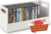 DVD Storage Box, Movie Shelf Organizer for Blu-Ray, Video Game Cases, Cds, VHS T
