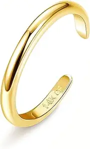 [FASHGOOD] 14k Gold Fillled Toe Rings for Women Gold Open Ring Simple Band Gold Toe Rings Adjustable Toe Rings Summer Beach Jewelry