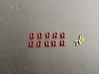 Crane & Truck Metal Shackles In Mammoet Red w/Brass Pin (Set Of 10) 80T 1/50th.