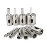 10Pcs Diamond Drill Bit Set 6Mm To 30Mm Diamond Tools Hole Saw Cutter For Glass