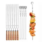 10pcs Reusable BBQ Skewers Stainless Steel Barbecue Needle Marshmallow