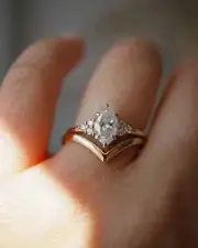 Marquise Solitaire Ring Love Ring Engagement Ring Set Wedding Band 925 Silver