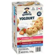 Quaker Yogurt Strawberry Vanilla Blueberry Granola Bars Variety Pack 40 ct