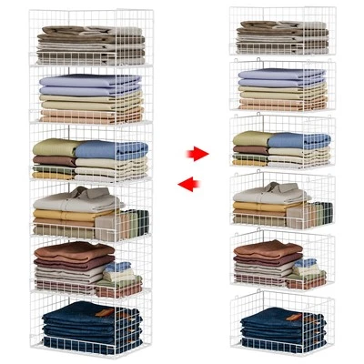 6-Tier Stackable Closet Organizers and Storage Shelves, Closet Shelf Organize...