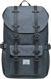 [KAUKKO] Laptop Outdoor Backpack, Travel Hiking& Camping Rucksack Pack, Casual Large Daypack, Backpack Fits 15" Laptop & Tablets Mini Size （5-6darkgrey）