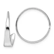 Sterling Silver Rhodium-Plated Polished Flat Bar Hoop Threader Earrings