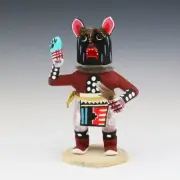 NATIVE AMERICAN NAVAJO BLACK WOLF KACHINA BY ALFRED BENALLY