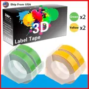 (2Green+2Yellow) LabelTape Fit For Dymo 15447 Dymo 814580 Label Makers