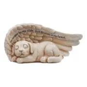 Small Dog in s Wing Garden Statue with Inscription Sympathy Dog