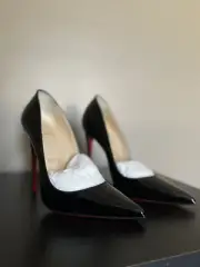 New Christian Louboutin So Kate 120MM Black Leather Pumps 37