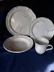 Mikasa, MORNING MIST, 1 Dinner Plate, Salad Plate, Soup Bowl and a Cup