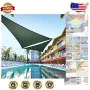 Durable Green Triangle Sun Shade Sail 9' x 9' x 9' - Waterproof & UV Resistant