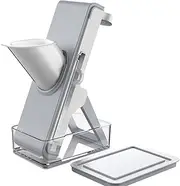 Mandoline Slicer for Kitchen,Safe Multifunctional Vegetable Slicer,Potato Onion Chopper Slicer (White Grey)
