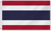 3×5 FT Thailand Flag,Large Thai National Decor,Double Side Digital Printed 75D Polyester Banner With Canvas Header Brass Grommet