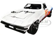 1966 CHEVROLET CORVETTE #66 WHITE 1/24 DIECAST MODEL CAR BY JADA 35205