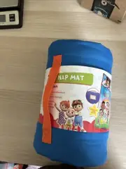 Cocomelon Toddler Nap Mat Cute as a Rainbow Built In Pillow Carrying Strap Blue