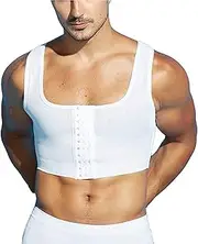 [WUJNANG] Prevent Hunchback Sagging Shaper Chest Brace for Men Posture Corrector Back Support Vest Shapewear Tops,Beige-Large